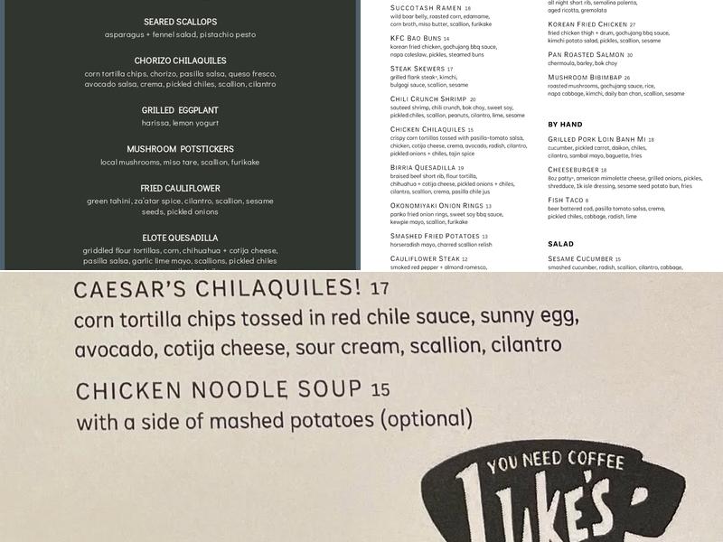 Sparrow Bar + Restaurant Menu