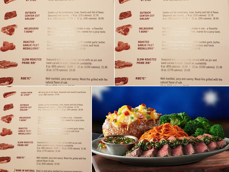 Outback Steakhouse Menu