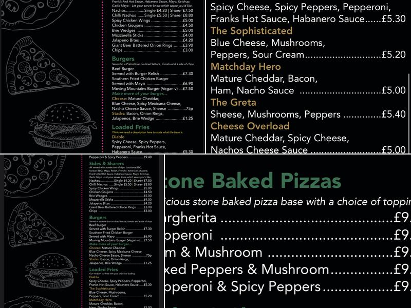 The Gardeners Arms Menu