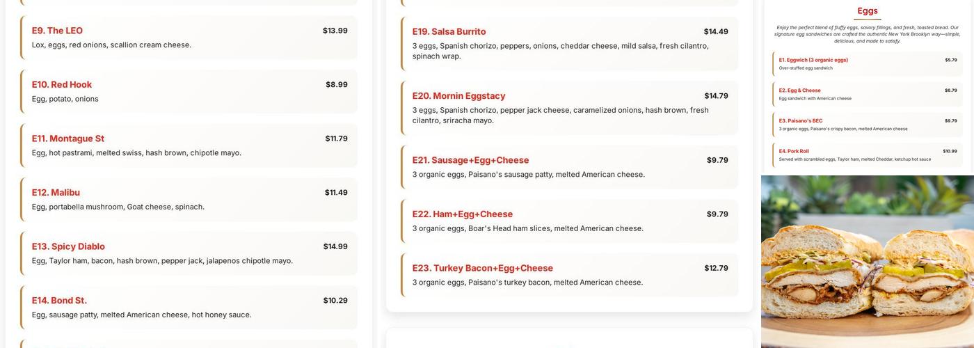 Brooklyn Bread Cafe Menu