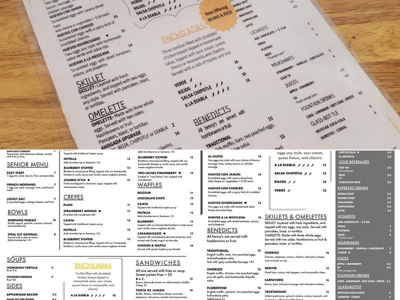 Plenty of Huevos Menu
