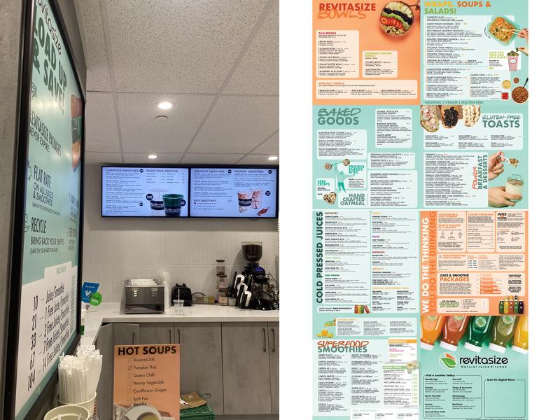 Revitasize Natural Juice Kitchen Menu
