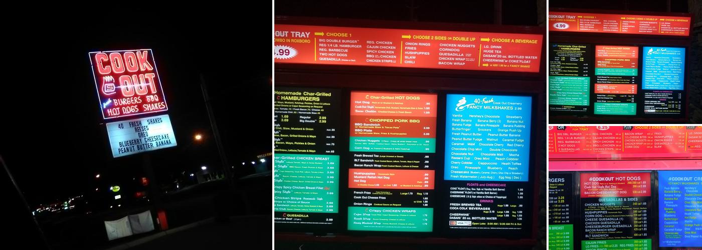 Cook Out Menu