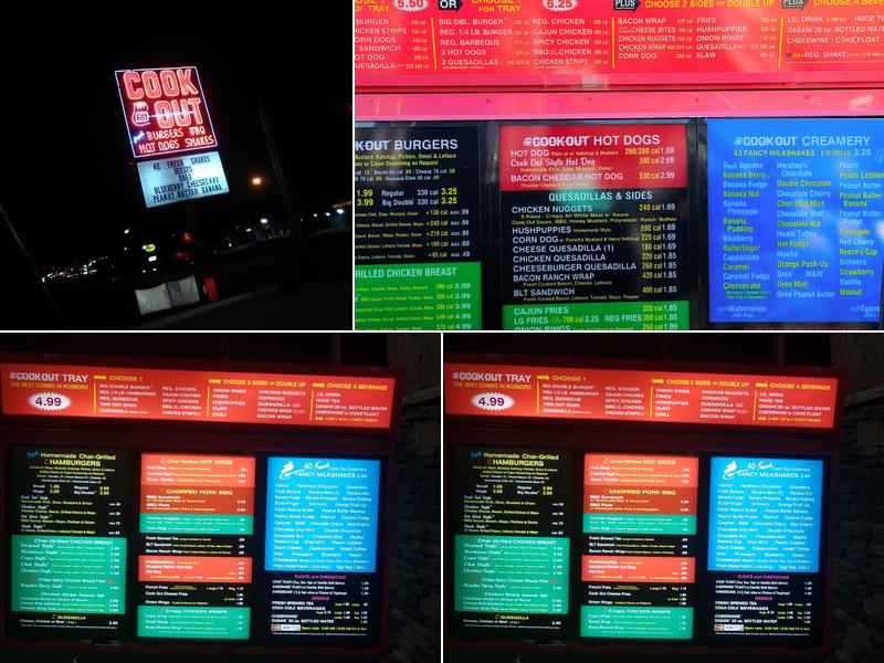 Cook Out Menu
