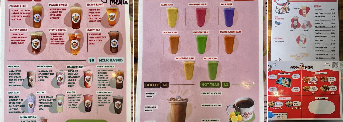 Angry Dumplings Tea Menu