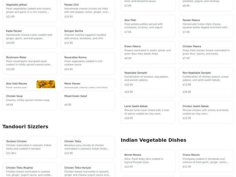 Namaste Curry & Mo:Mo Menu