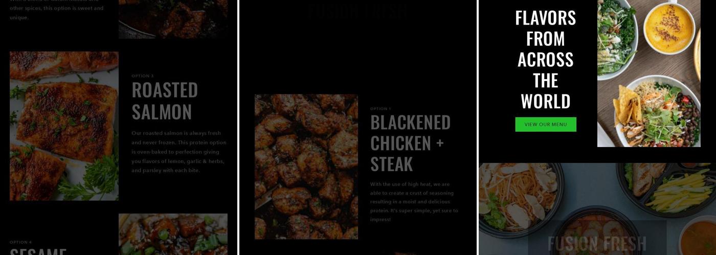 Fusion Fresh Menu