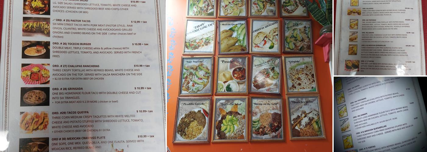 Tocechi Mexican Cravings Menu