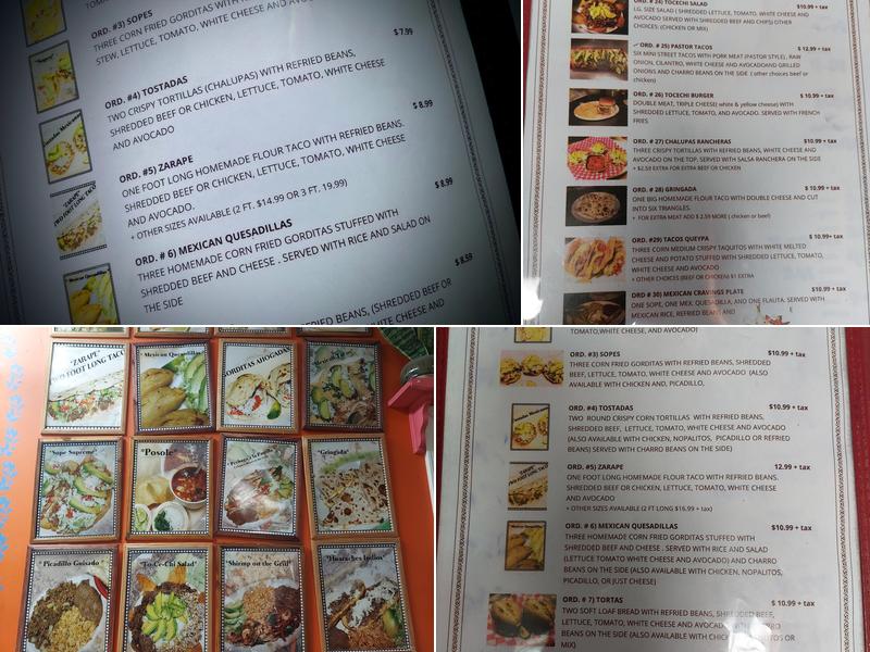 Tocechi Mexican Cravings Menu
