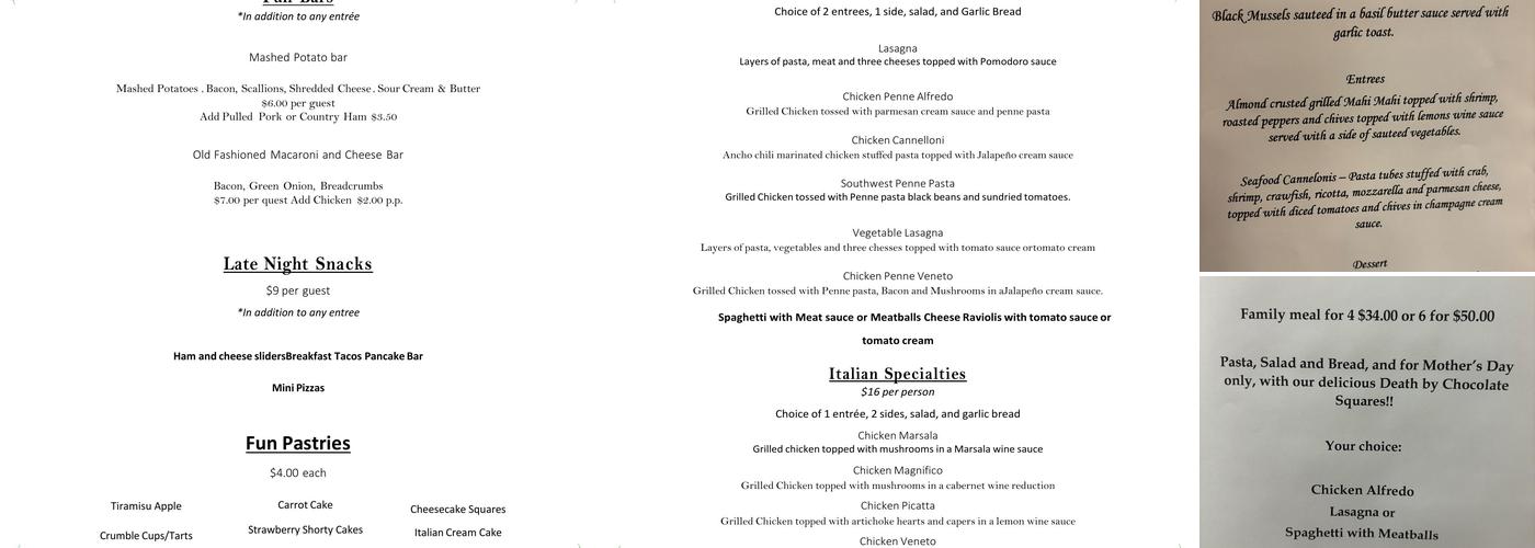 Marsalas Catering Menu