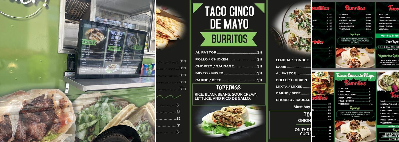 Taco Cinco de Mayo Menu