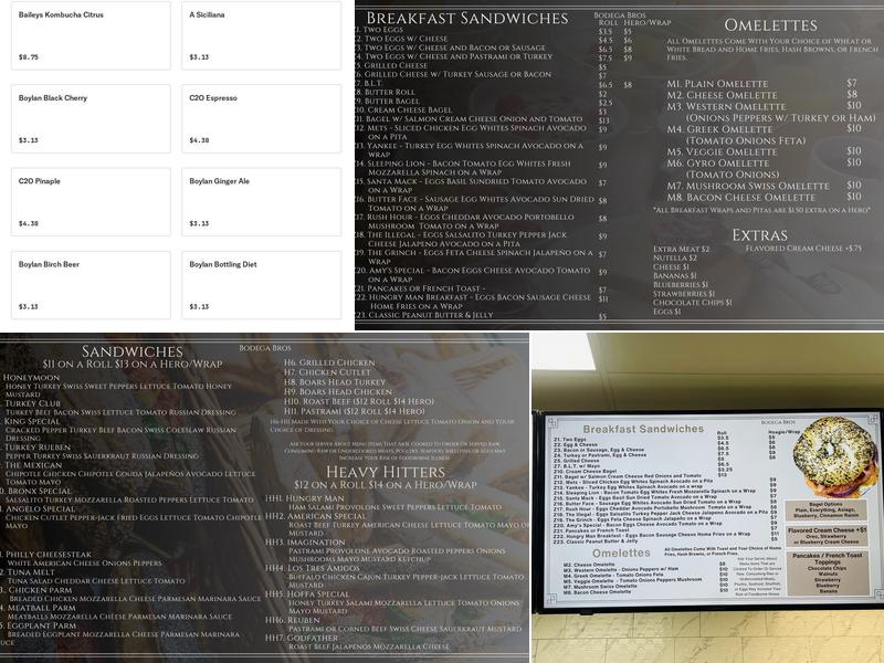 Bodega Bros Menu