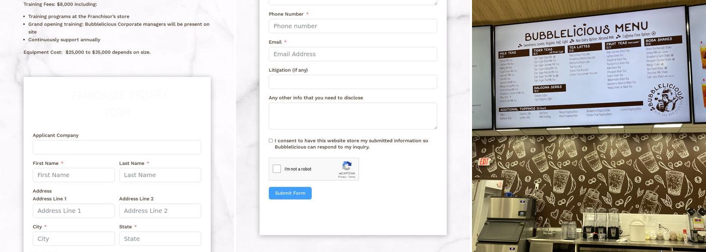 Bubblelicious Bubble Tea Menu