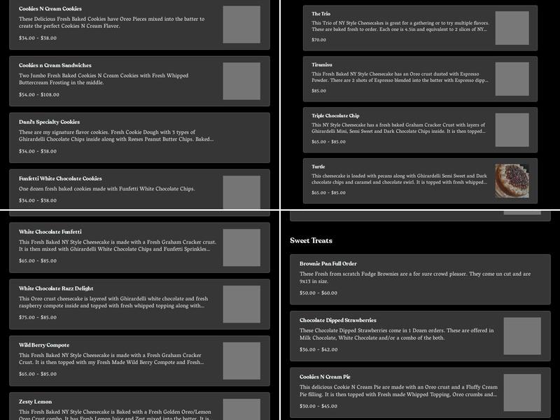 When Cheese Met Cake Menu