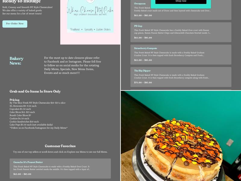 When Cheese Met Cake Menu