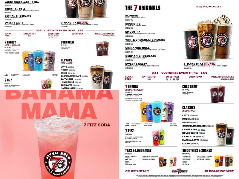 7 Brew Coffee Menu