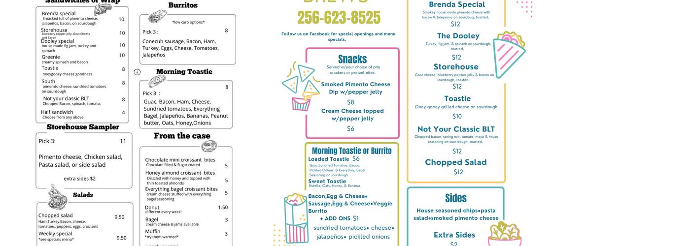 Storehouse Brews Menu