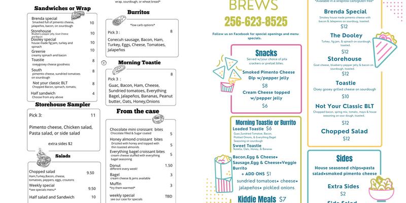 Storehouse Brews Menu