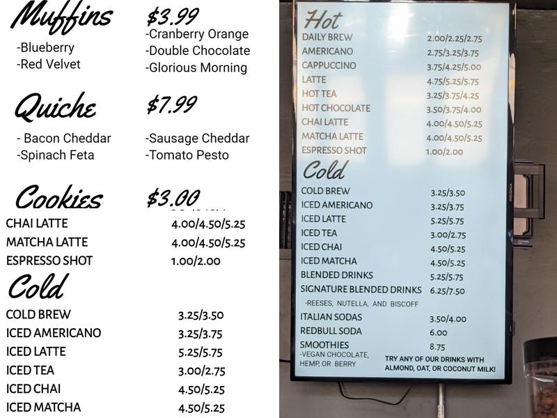 Circa Coffee Lagrange Menu