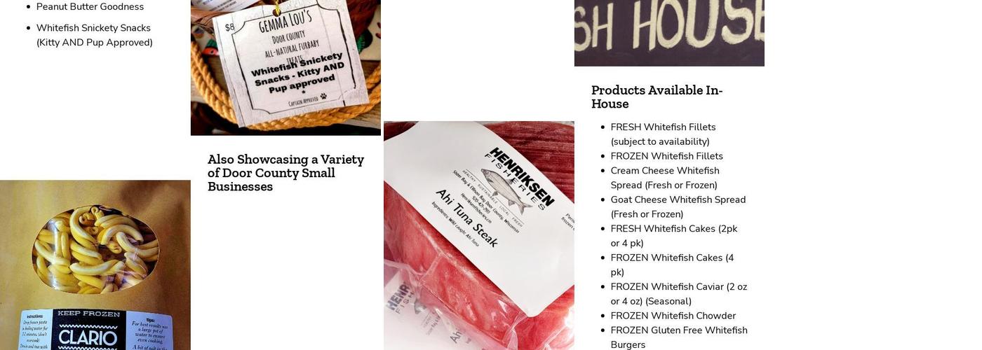 Henriksen's Fish House Menu