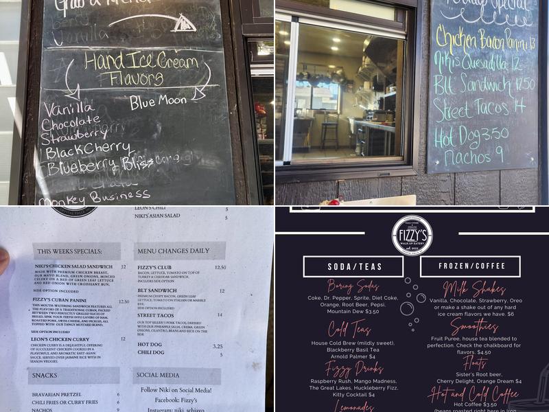 Fizzy's Menu