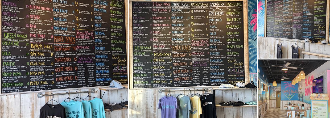 Playa Bowls Menu