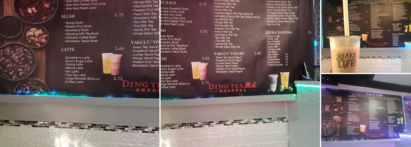 Ding Tea Sarasota Menu