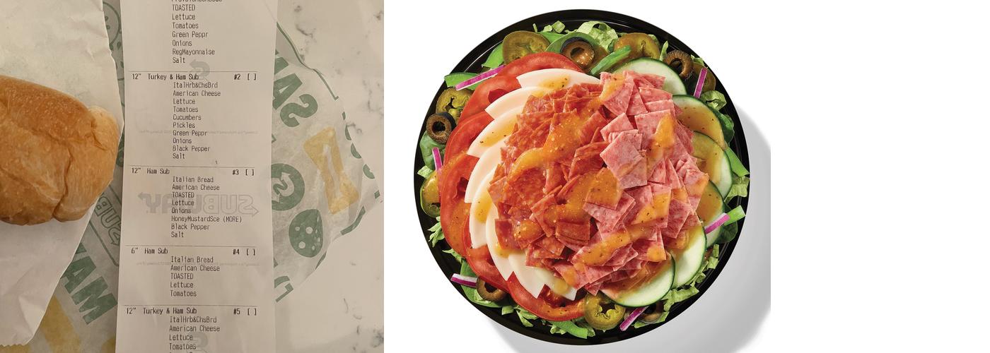 Subway Menu