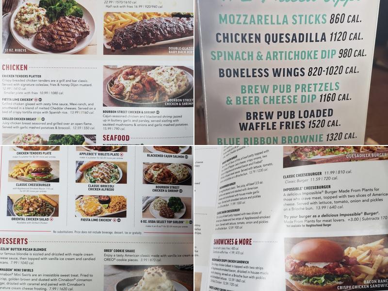 Applebee's Grill + Bar Menu