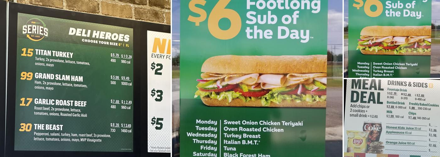 Subway Menu