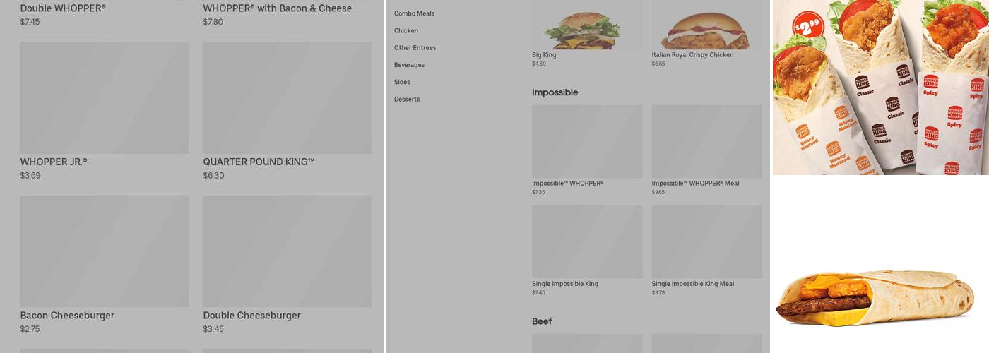Burger King Menu