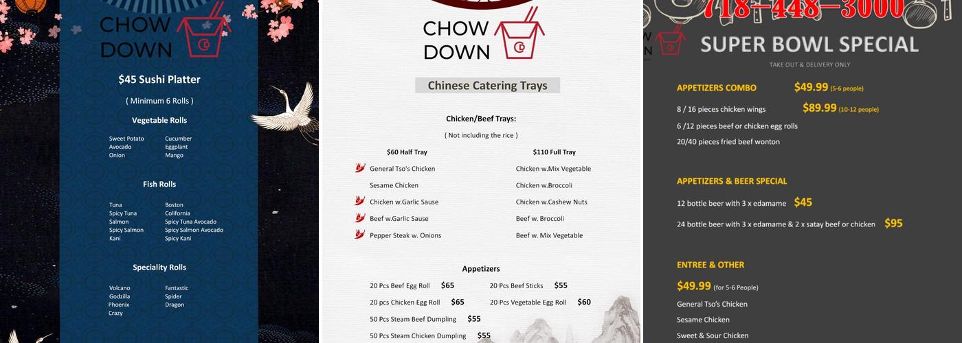 Chow Down Menu