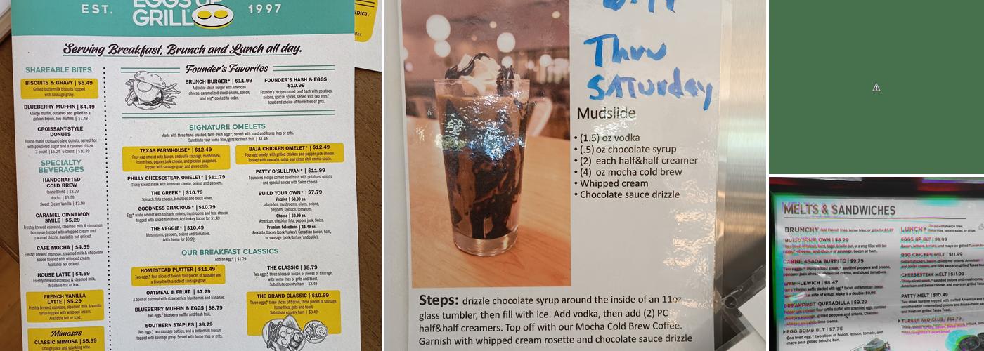 Eggs Up Grill Menu