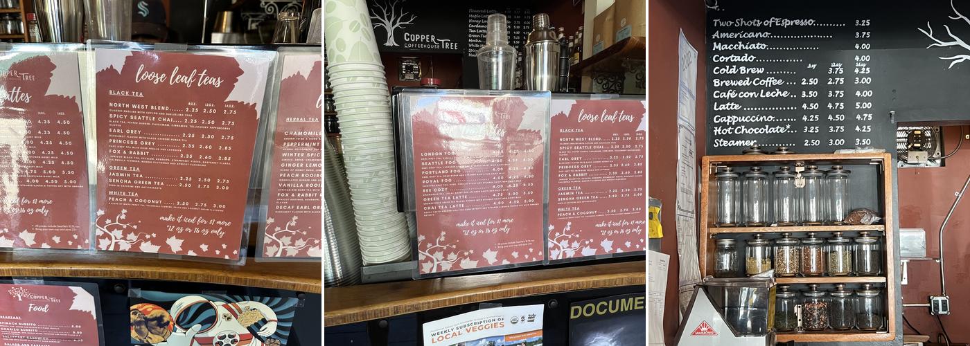 Copper Tree Coffee House Menu