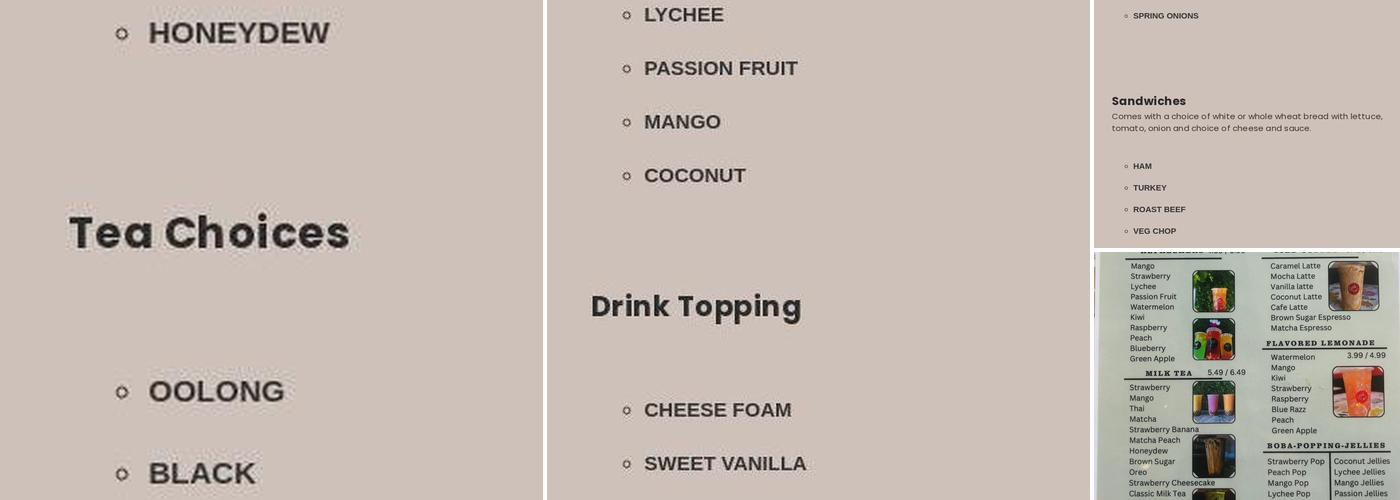 Boba - Bites Menu