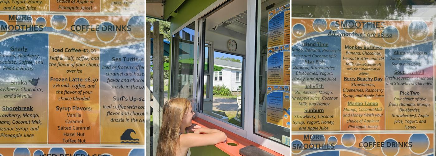 Hang Ten Smoothies Menu