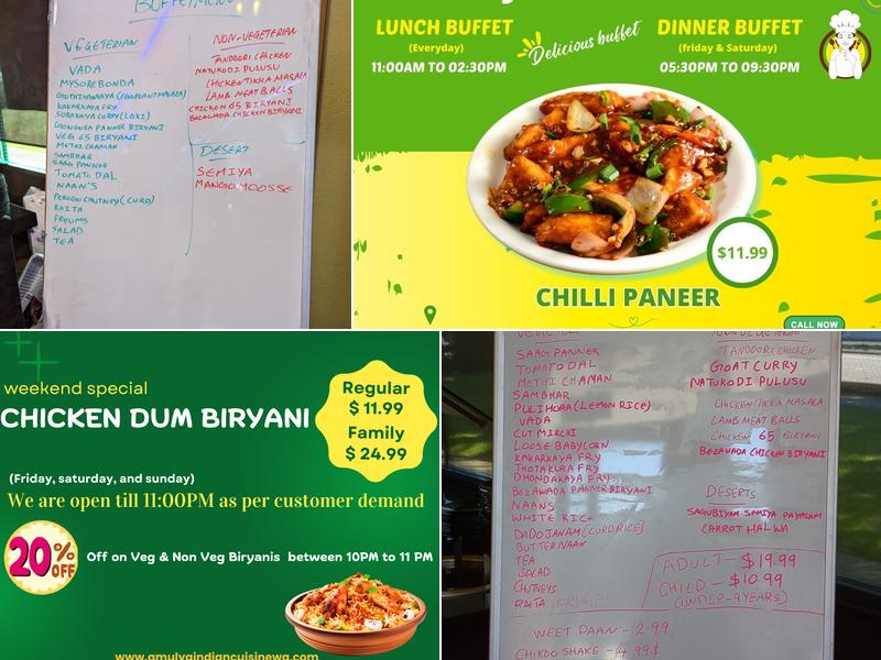 Amulya Indian Cuisine Menu