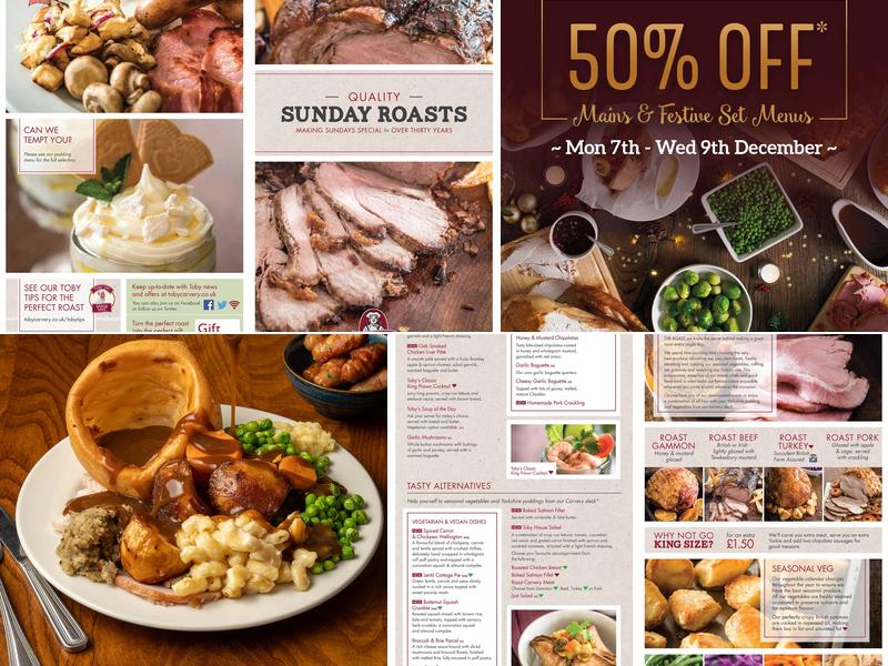 Toby Carvery Worcester West Menu
