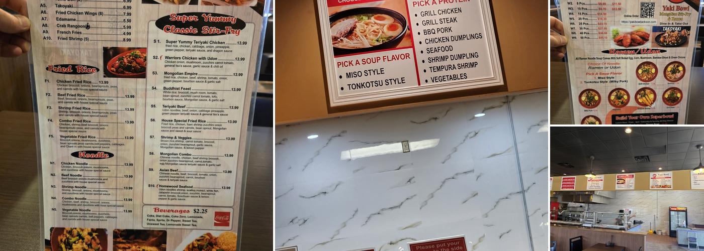 Yaki Bowl Menu