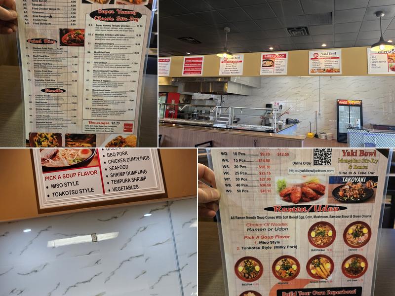 Yaki Bowl Menu