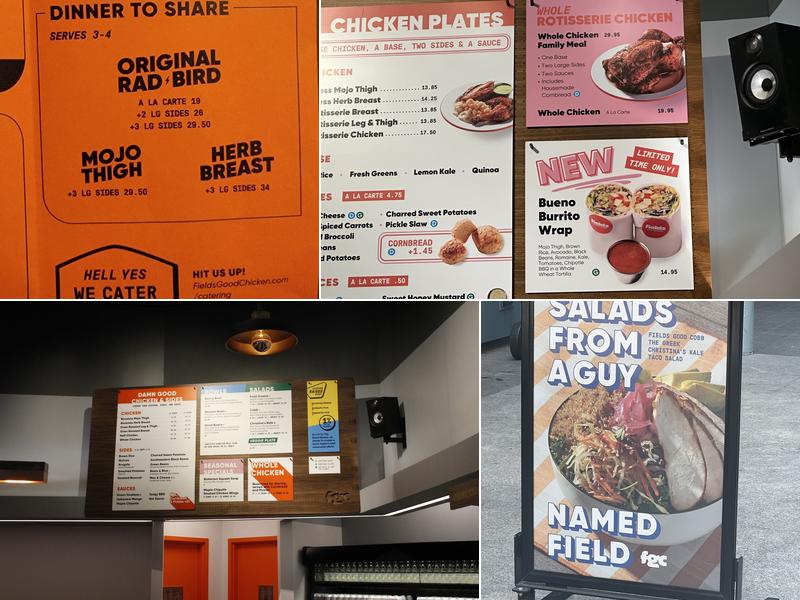 Fields Good Chicken Menu