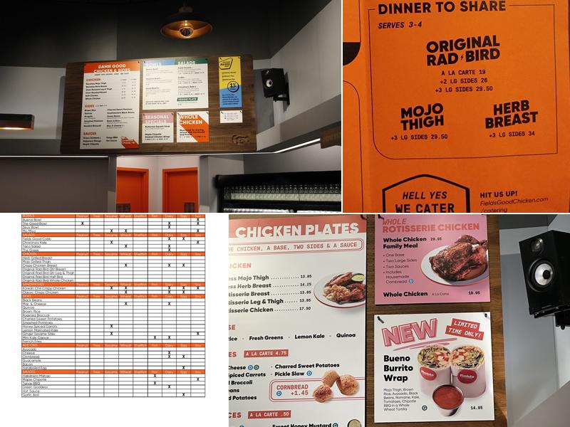 Fields Good Chicken Menu