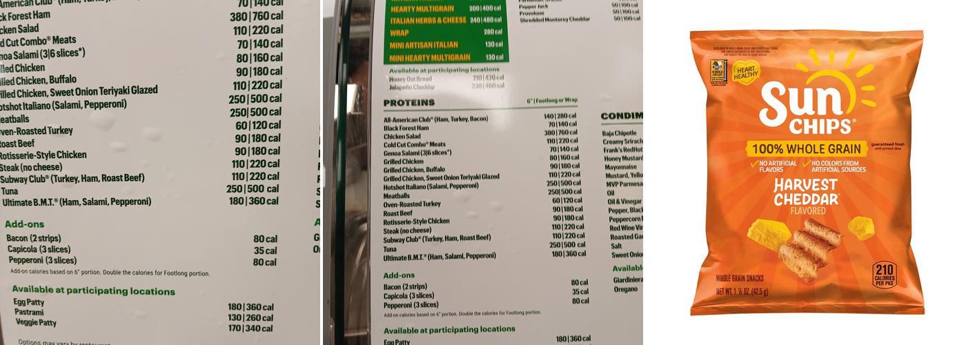 Subway Menu