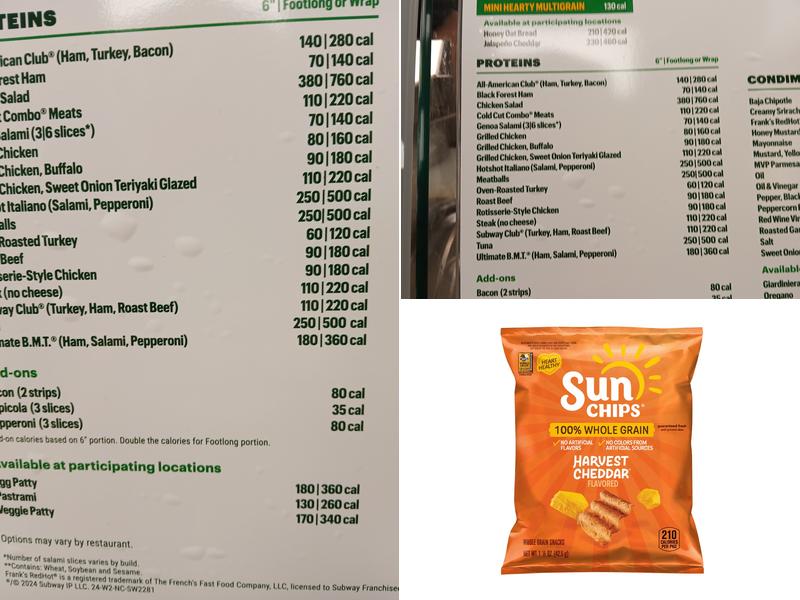 Subway Menu