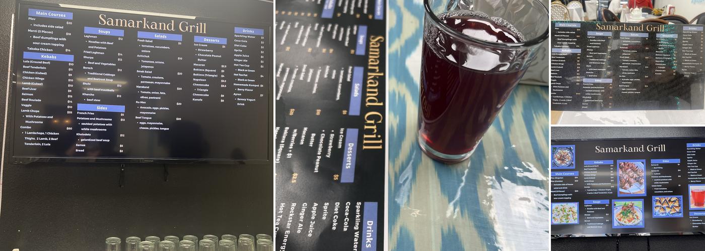 Samarkand Grill Menu