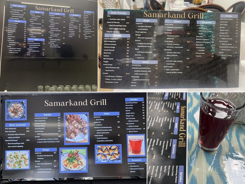 Samarkand Grill Menu