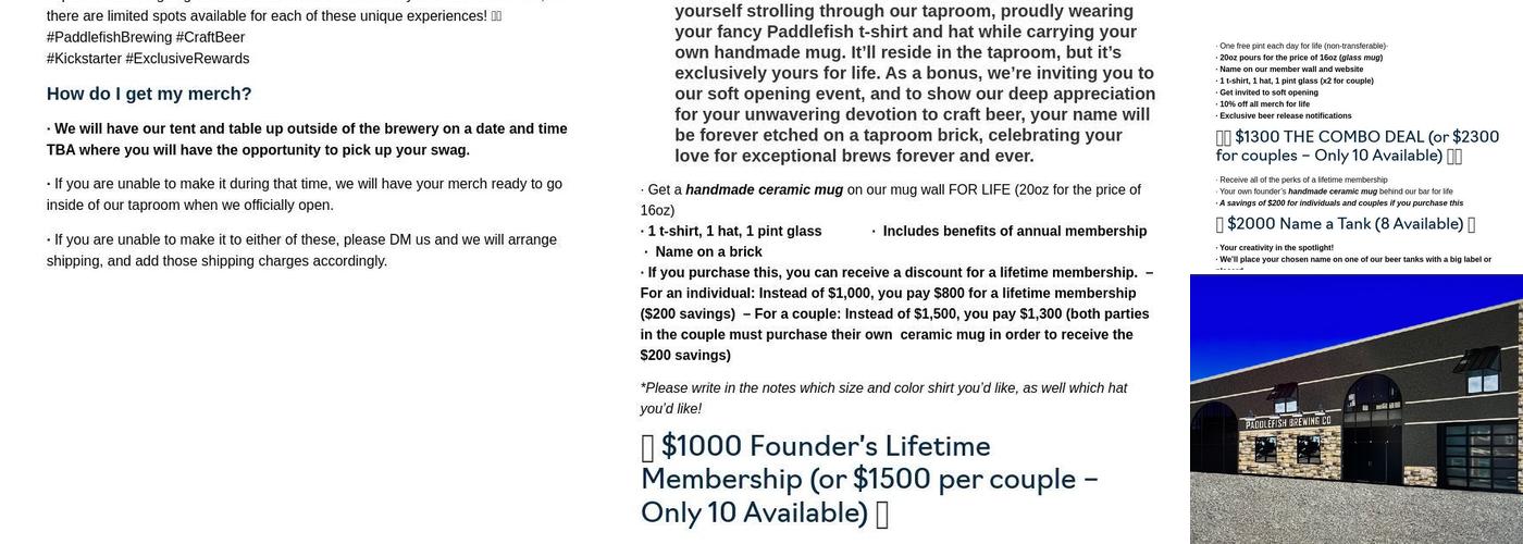 Paddlefish Brewing Menu