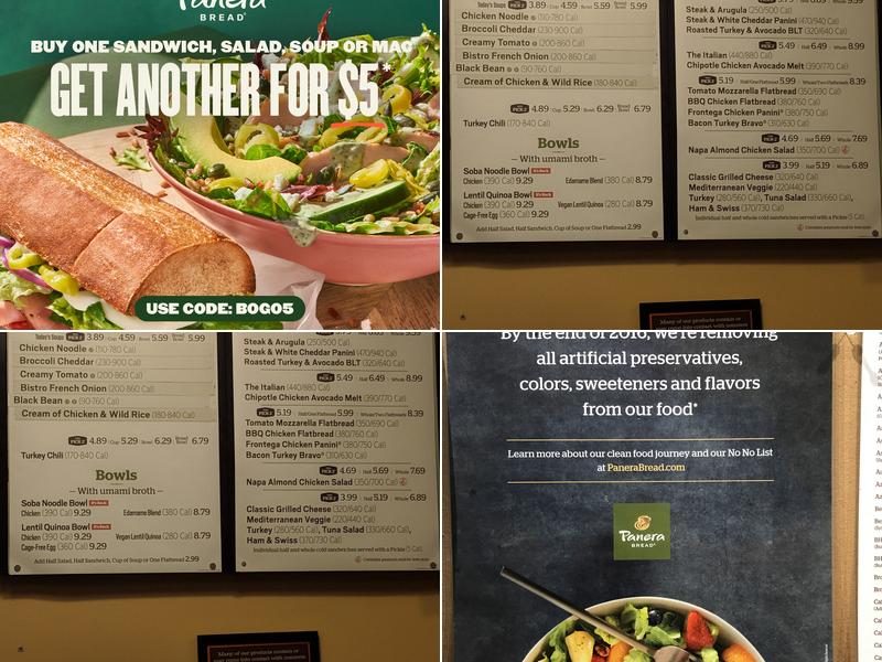 Panera Bread Menu