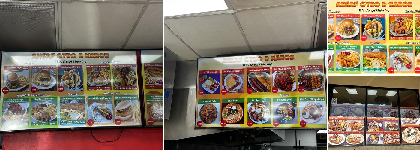 Ansaf Gyro & Kabob Menu
