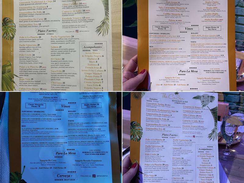 The Cuban Union City Menu
